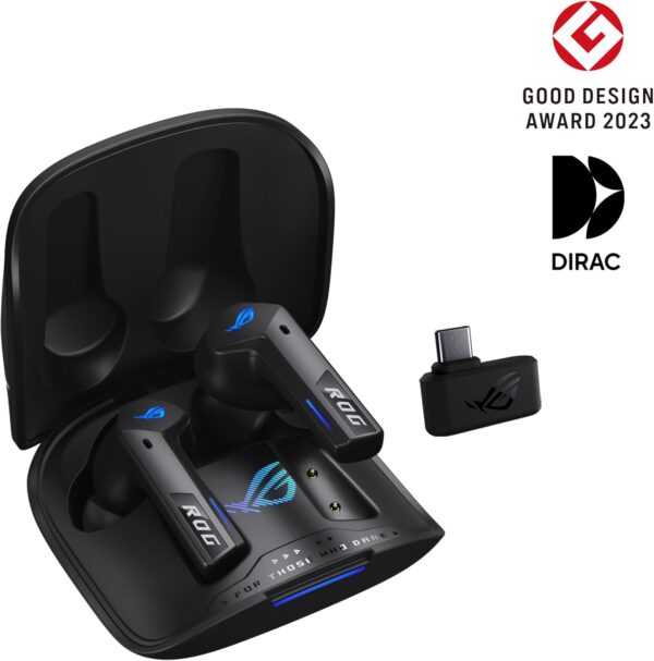 ASUS ROG Cetra True Wireless SpeedNova Gaming Headphones (Black) (2.4 GHz & Bluetooth 5.3, ROG SpeedNova, 24-bit 96 kHz Audio, Dirac Opteo, Bone-Conduction AI Mics, Adaptive ANC, 46-Hour Battery Life) - Image 3