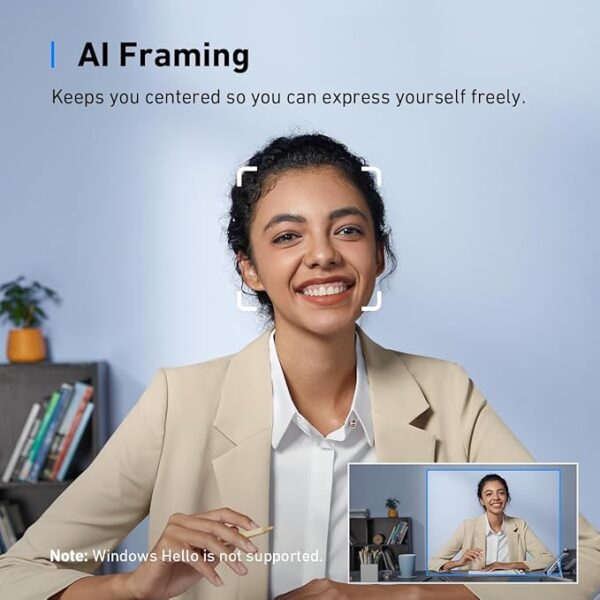 AnkerWork C310 4K AI Webcam – 12MP | AI Autofocus | Noise Canceling Mic | USB Webcam - Image 5