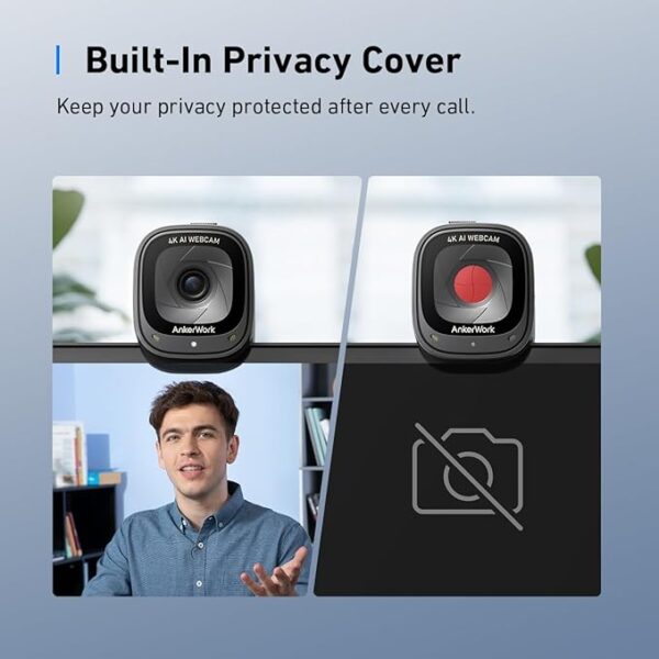 AnkerWork C310 4K AI Webcam – 12MP | AI Autofocus | Noise Canceling Mic | USB Webcam - Image 4
