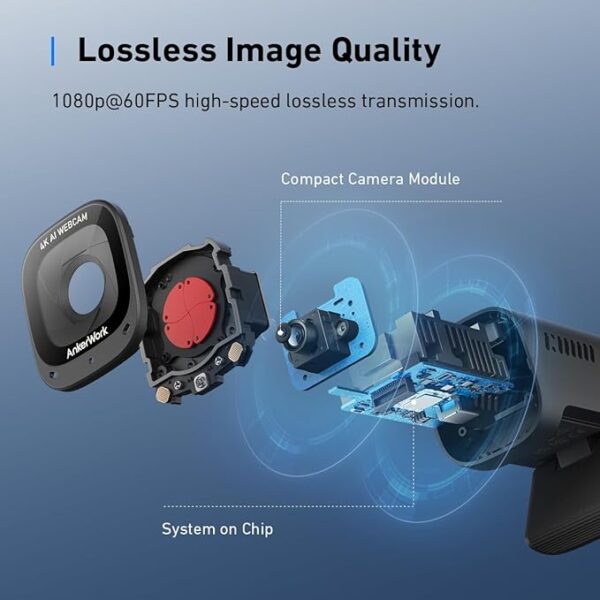 AnkerWork C310 4K AI Webcam – 12MP | AI Autofocus | Noise Canceling Mic | USB Webcam - Image 6