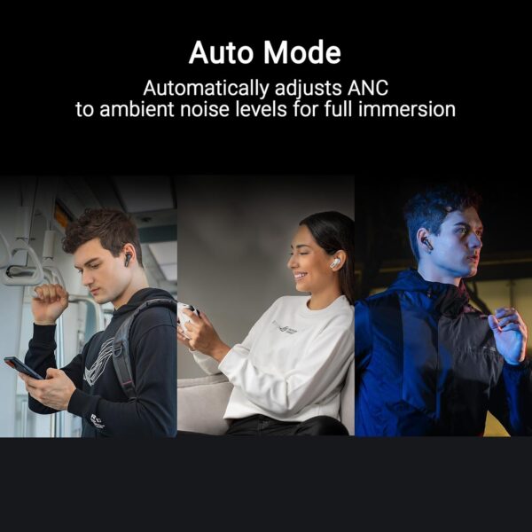 ASUS ROG Cetra True Wireless SpeedNova Gaming Headphones (Black) (2.4 GHz & Bluetooth 5.3, ROG SpeedNova, 24-bit 96 kHz Audio, Dirac Opteo, Bone-Conduction AI Mics, Adaptive ANC, 46-Hour Battery Life) - Image 5