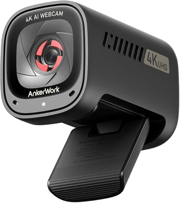 AnkerWork C310 4K AI Webcam – 12MP | AI Autofocus | Noise Canceling Mic | USB Webcam