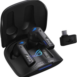 ASUS ROG Cetra True Wireless SpeedNova Gaming Headphones (Black) (2.4 GHz & Bluetooth 5.3, ROG SpeedNova, 24-bit 96 kHz Audio, Dirac Opteo, Bone-Conduction AI Mics, Adaptive ANC, 46-Hour Battery Life)