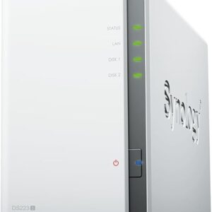 Synology DiskStation DS223J Network Attached Storage Drive (White)